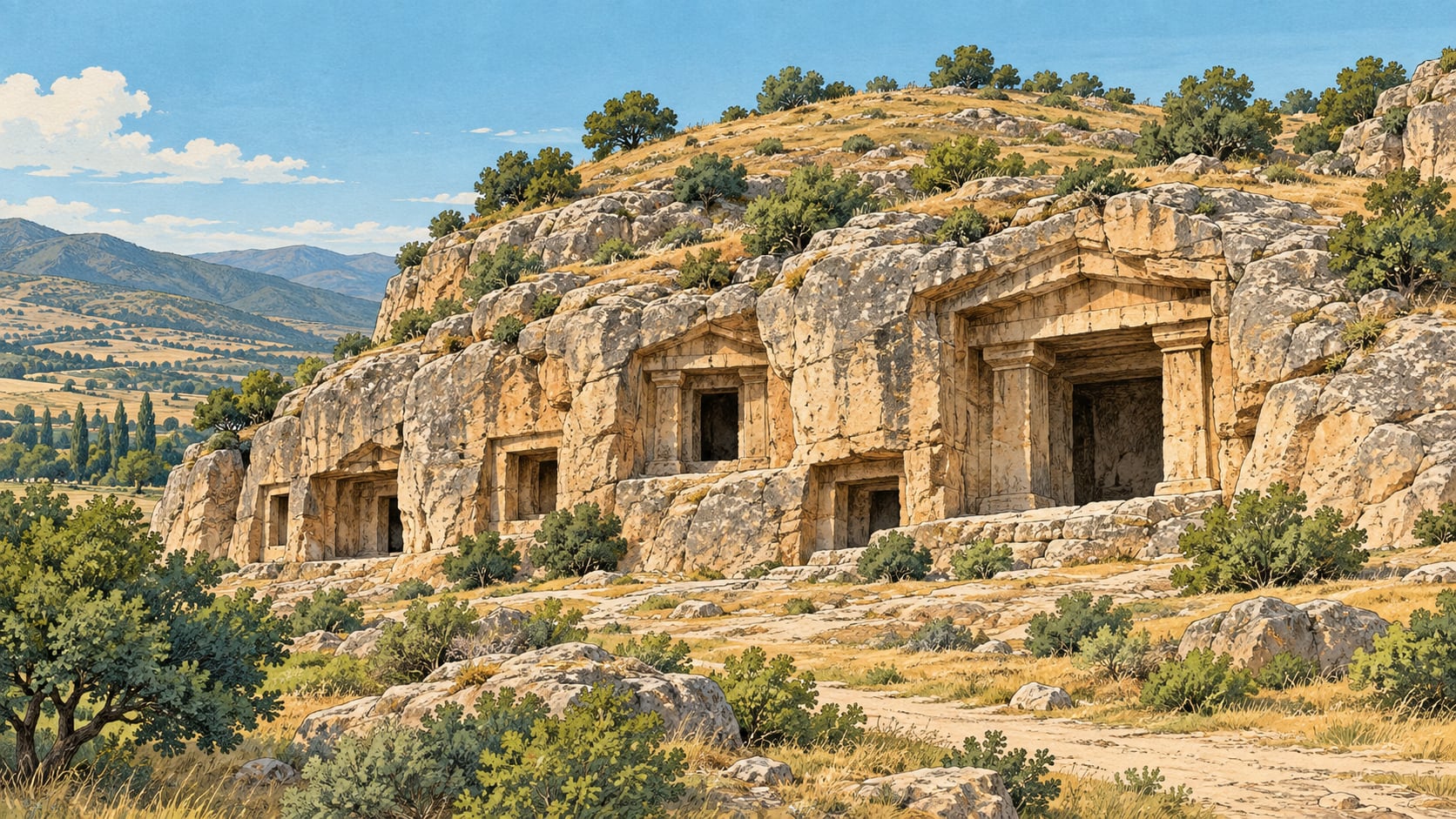 İndağı Rock Tombs çizimi, Çankırı