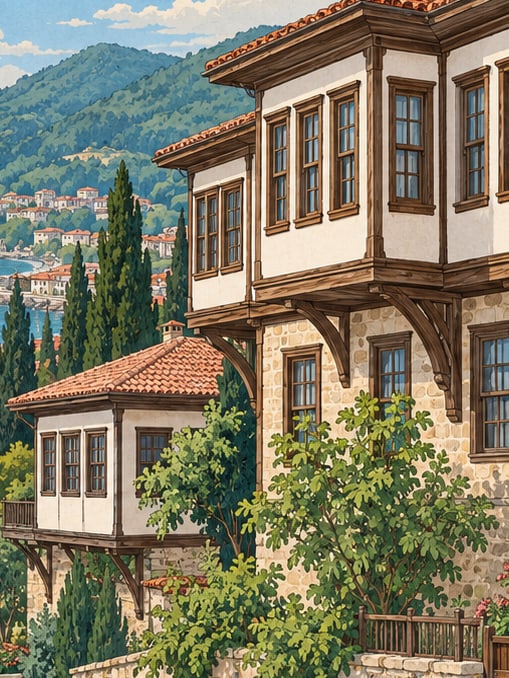 Zeichnung: İnebolu-Häuser und -Herrenhäuser, Kastamonu