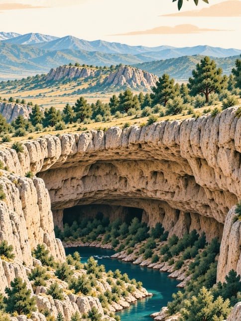 Zeichnung: İnsuyu-Höhle, Burdur