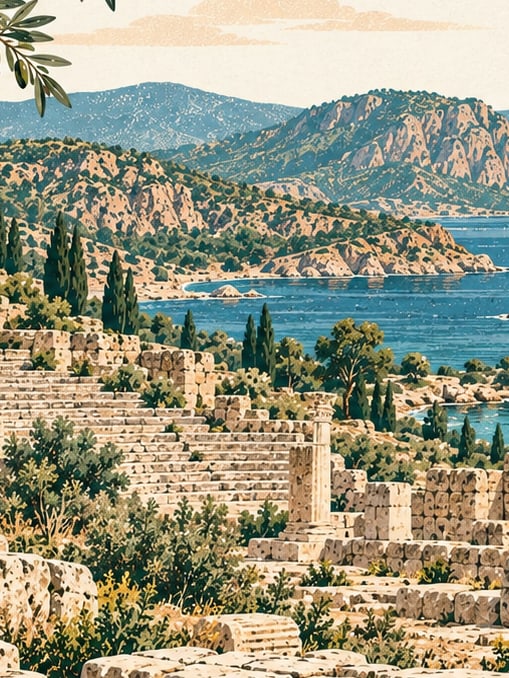 Ilustración: Ciudad antigua de Iotape, Antalya