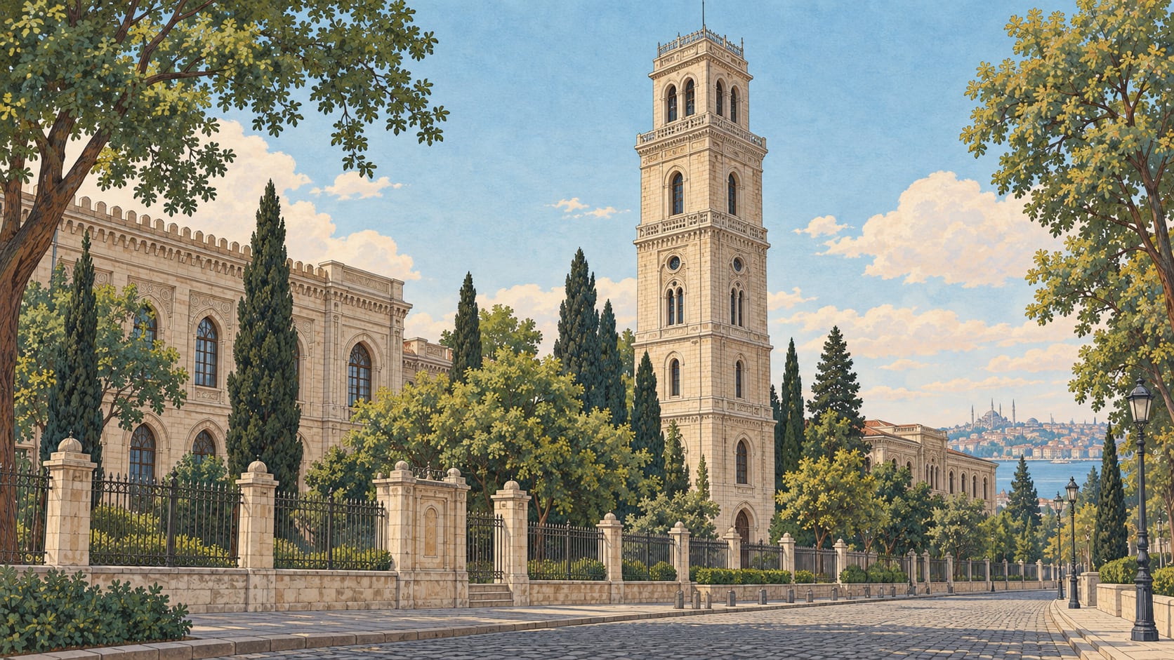 İstanbul University Beyazıt Tower Memorial Museum çizimi, İstanbul