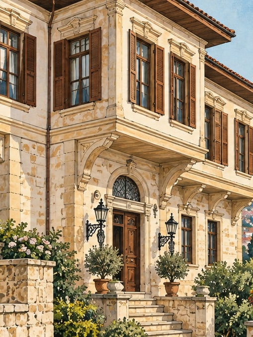 Zeichnung: Italienisches Herrenhaus, Tekirdağ