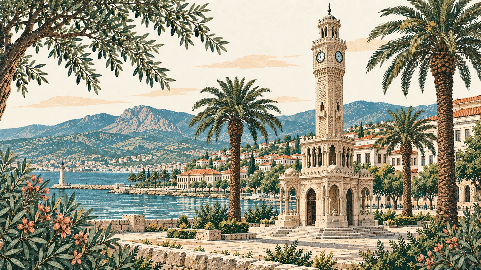 İzmir Saat Kulesi çizimi, İzmir
