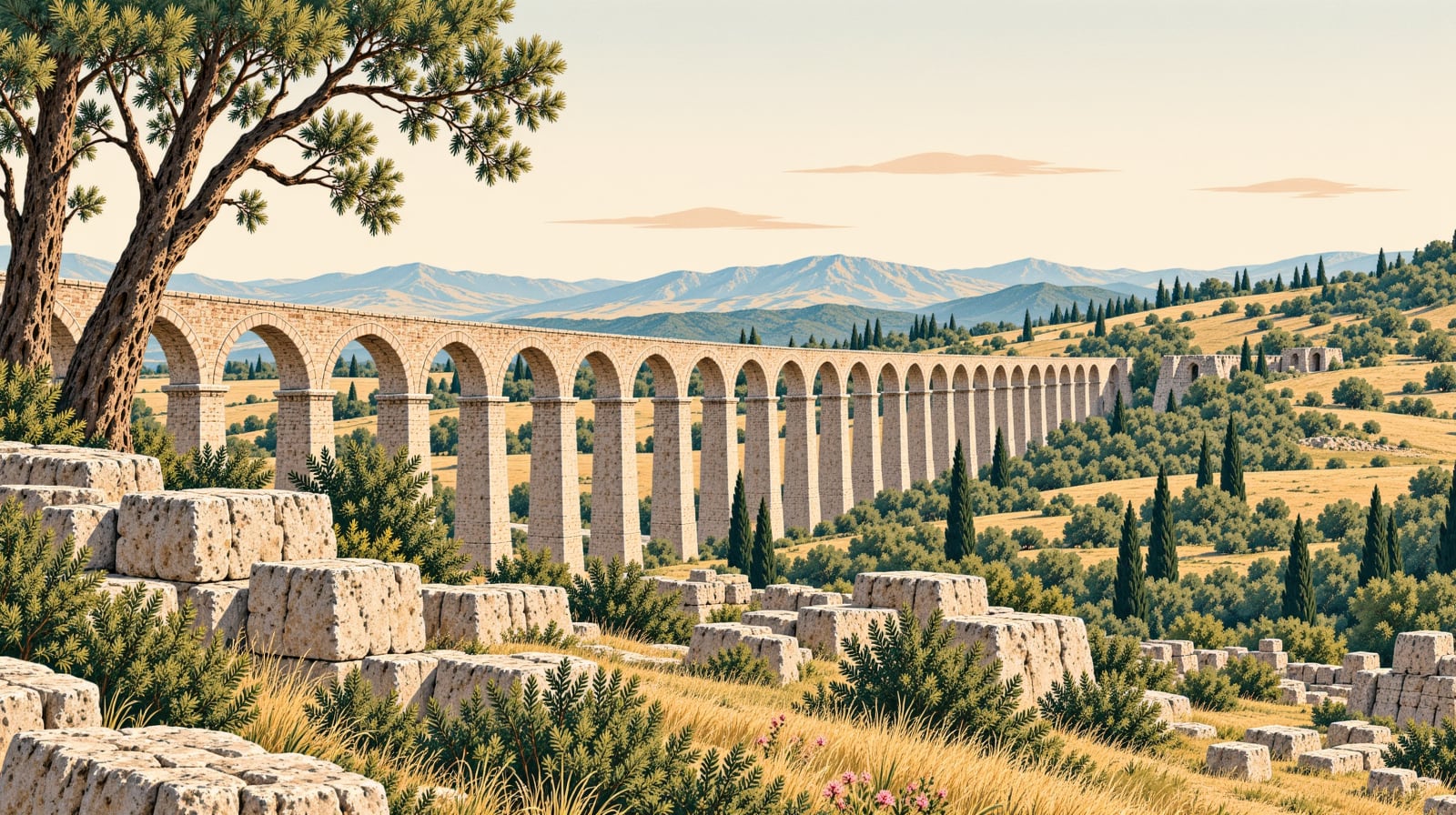 Kabaoğlu Ancient Aqueduct çizimi, Kocaeli