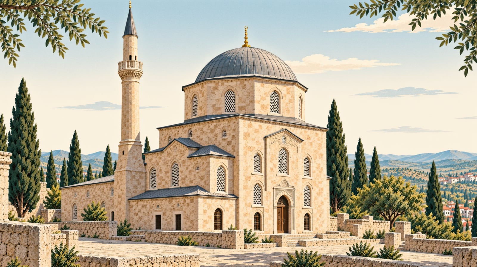Kadi Bedrettin Mosque çizimi, Edirne