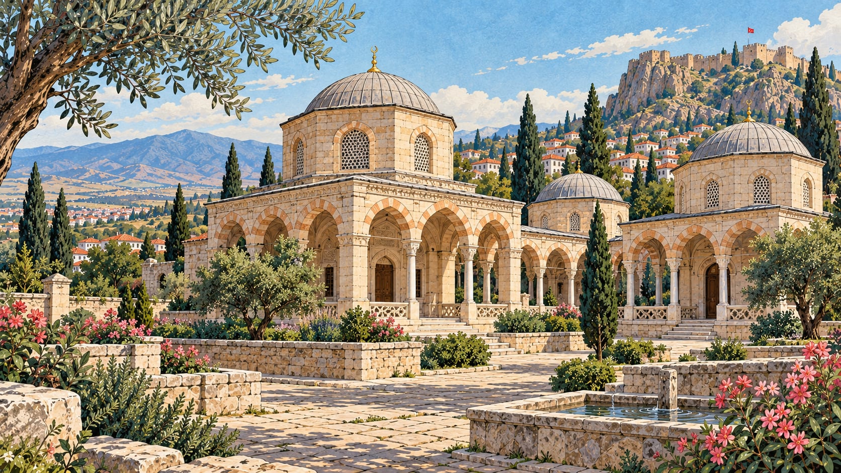 Kadınana Türbeleri çizimi, Afyonkarahisar