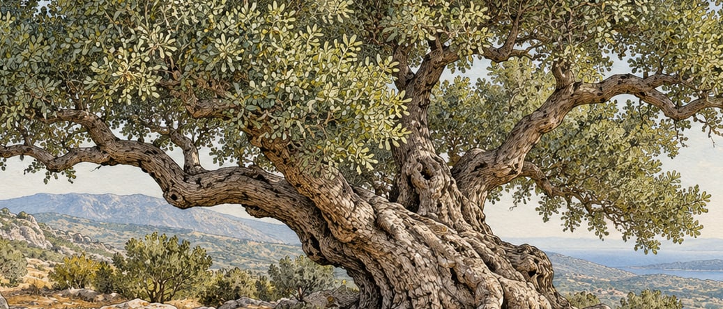 Kadınlar Well Koca Menengici Natural Monument çizimi, İzmir
