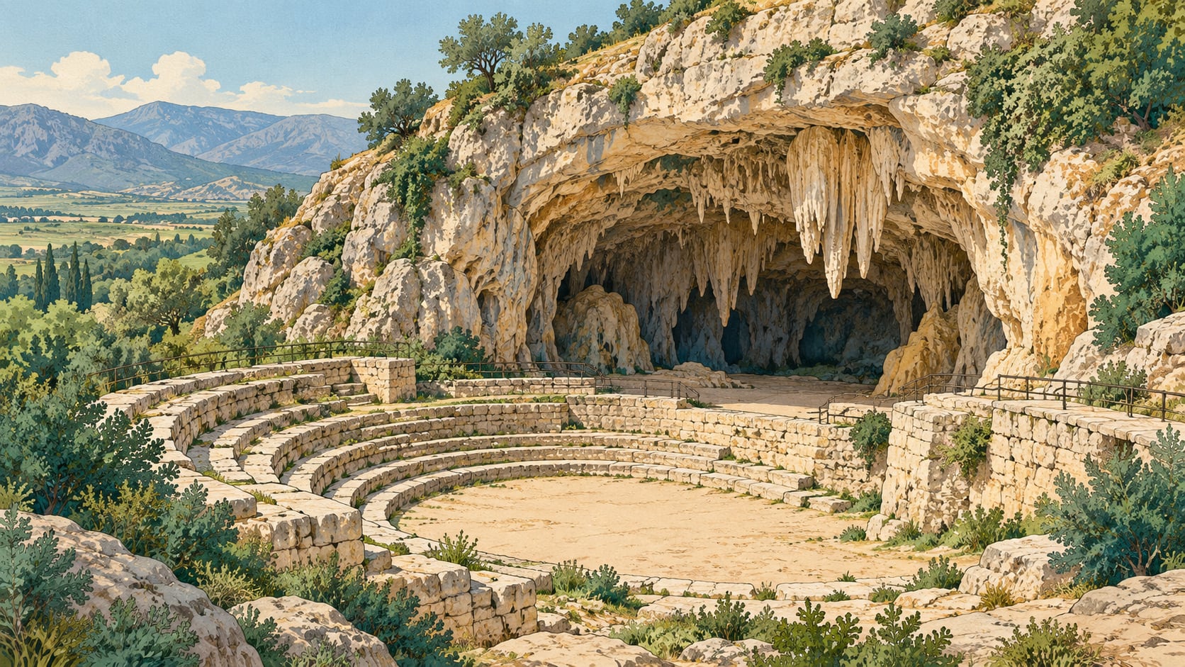 Kaklık Cave çizimi, Denizli