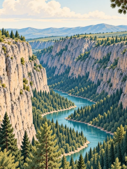 Ilustración: Cañón de Kale İnceğiz, Denizli