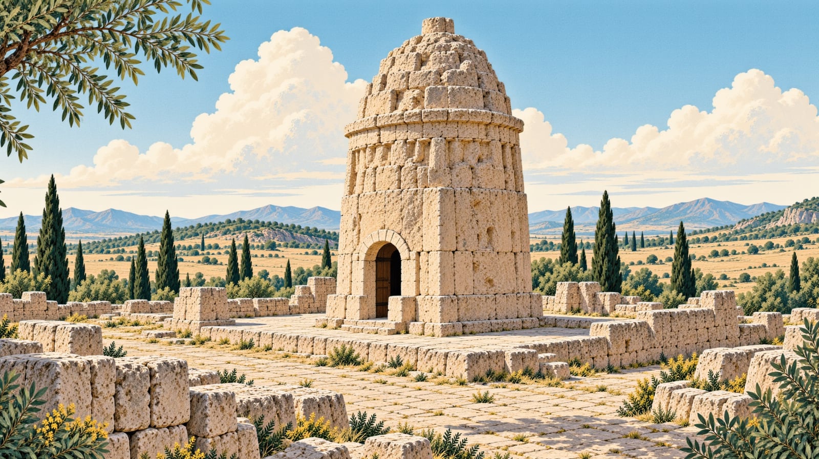 Kalender Baba Tomb Tower çizimi, Kırşehir