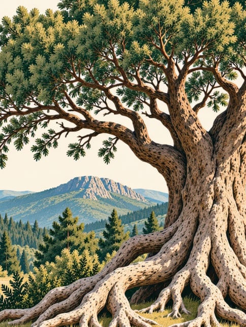 Ilustración: Monumento Natural del Haya Oriental de Kamilet, Artvin