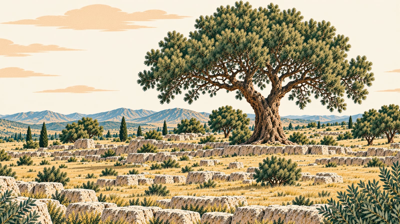 Kandildere Juniper Tree Natural Monument çizimi, Adana
