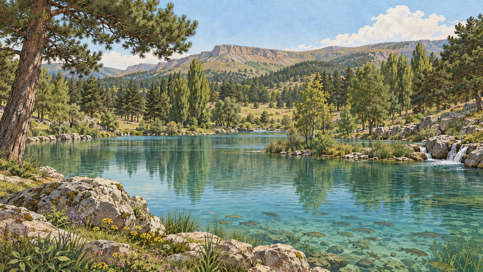 Kangal Balıklıgöl Nature Park çizimi, Sivas