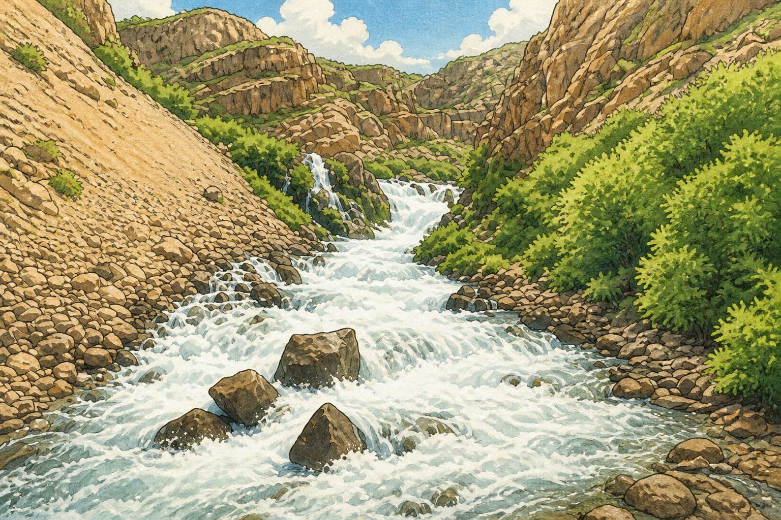 Kanispi Waterfall çizimi, Van