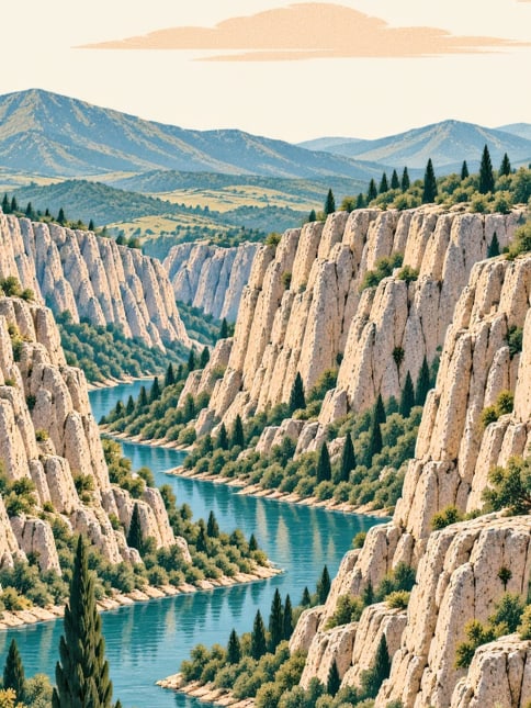Ilustración: Cañón de Kapıkaya, Adana