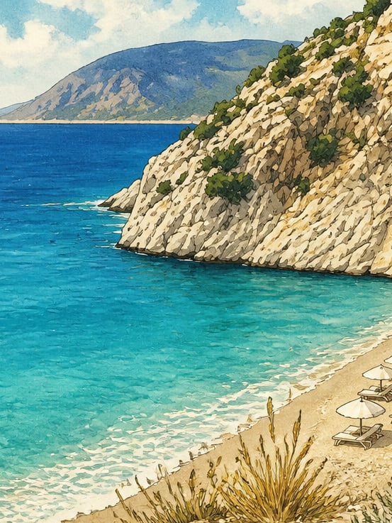Ilustración: Kaputaş Plajı, Antalya