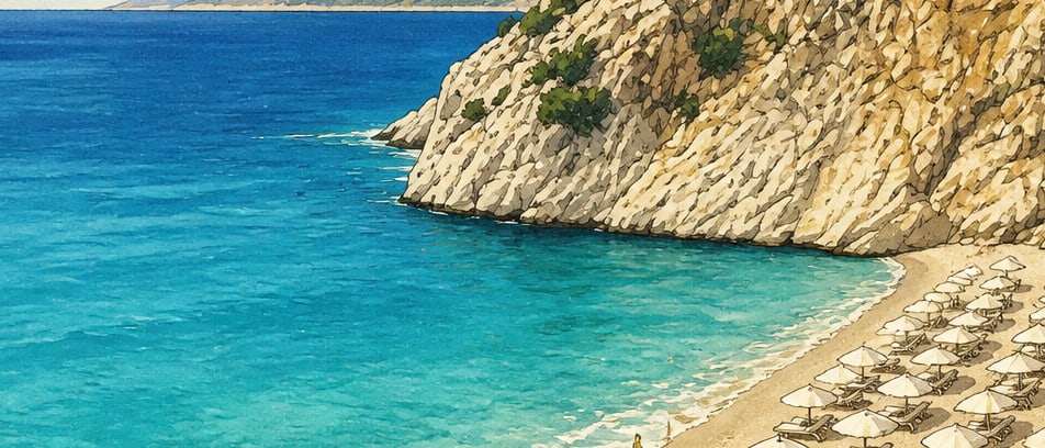 Kaputaş Beach çizimi, Antalya