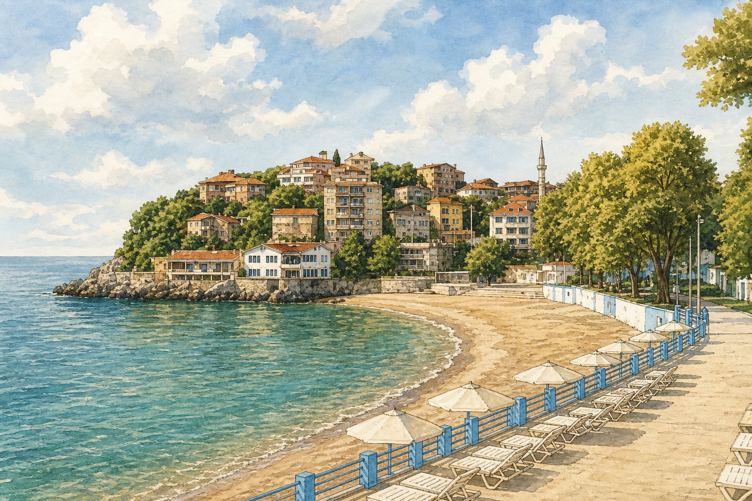 Kapuz Beach çizimi, Zonguldak