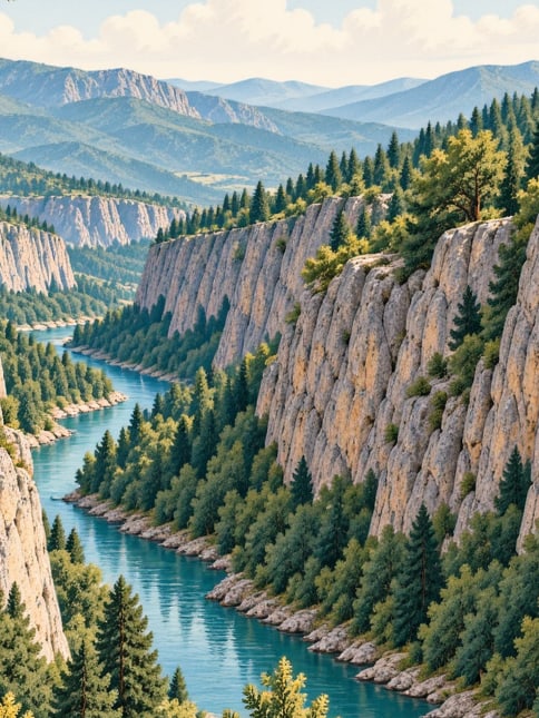 Ilustración: Cañón de Kara Leylek, Elazığ
