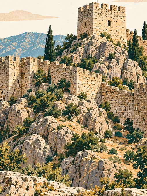 Karacahisar Kalesi çizimi, Eskişehir