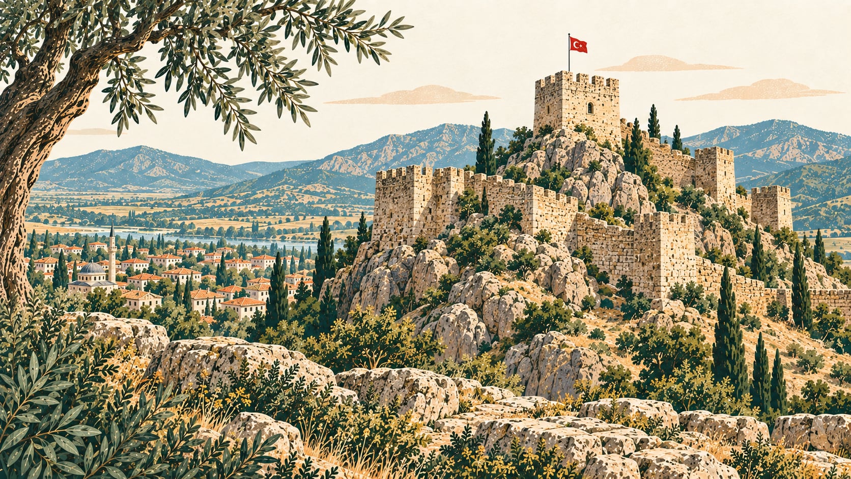 Karacahisar Kalesi çizimi, Eskişehir