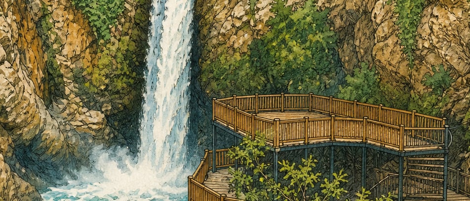 Karaçay Waterfall and Recreation Area çizimi, Osmaniye