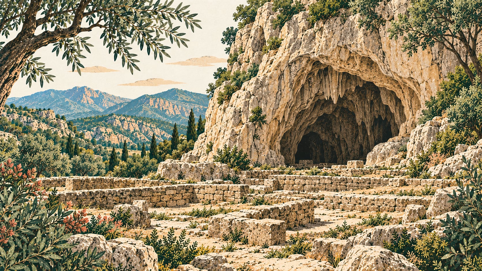 Karain Mağarası çizimi, Antalya