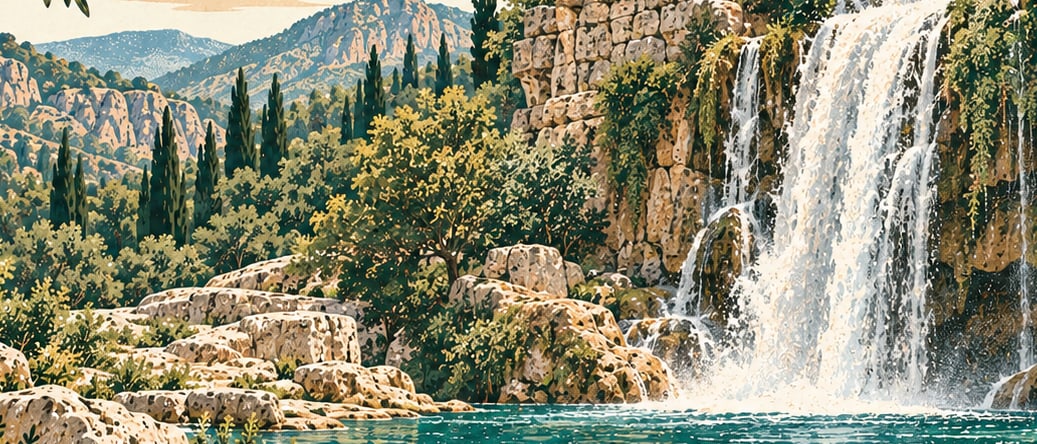 Karamanastır Şelalesi Tabiat Parkı çizimi, Mersin