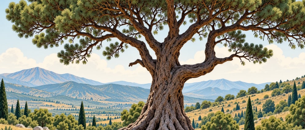 Karamık Village Cedar Natural Monument çizimi, Antalya