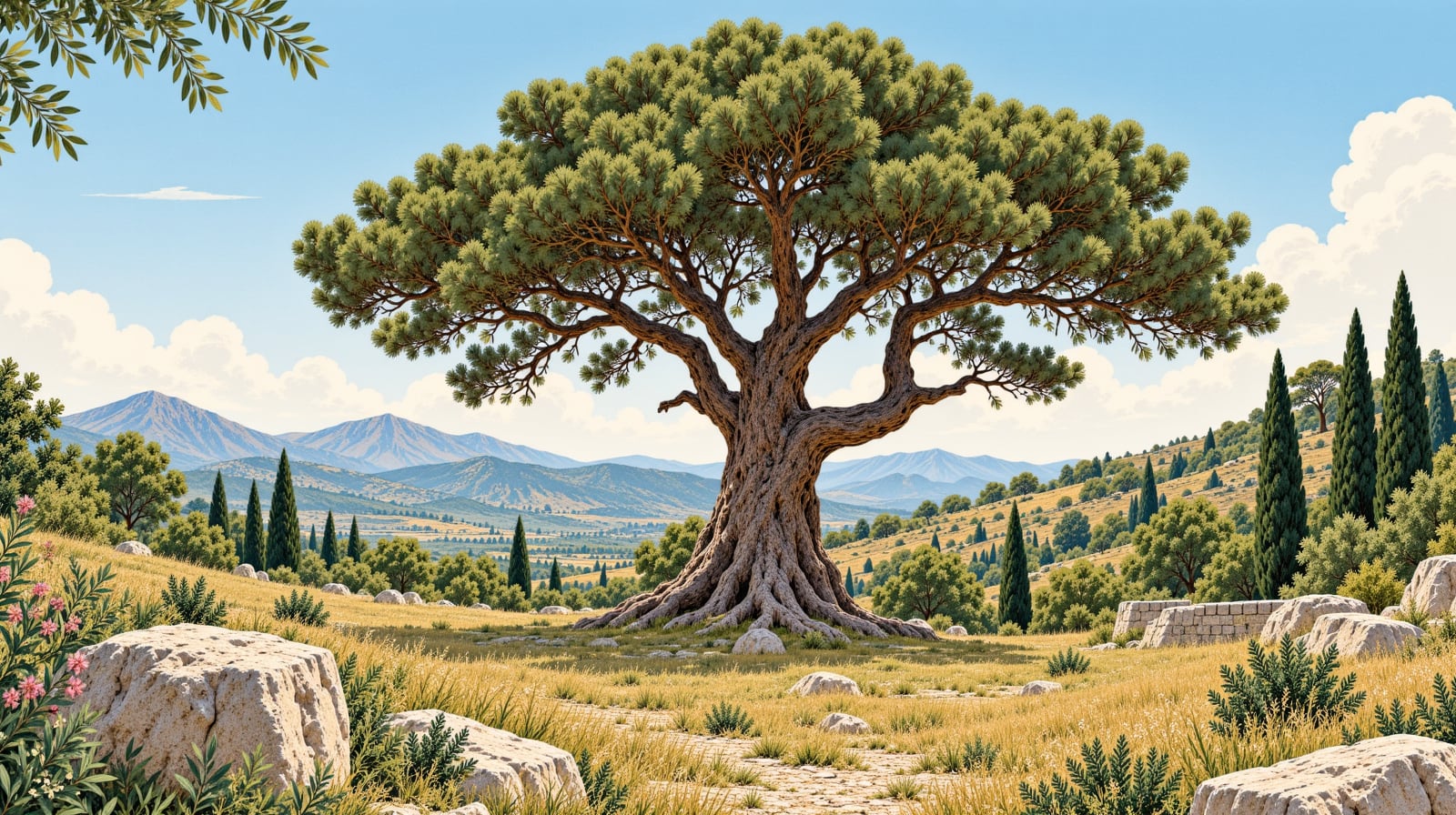 Karamık Village Cedar Natural Monument çizimi, Antalya
