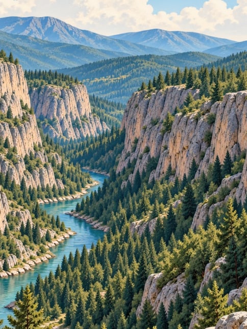 Ilustración: Parque Natural del Cañón de Karanlıkdere, Burdur