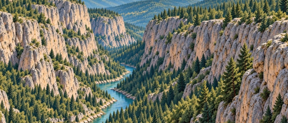 Karanlıkdere Canyon Nature Park çizimi, Burdur