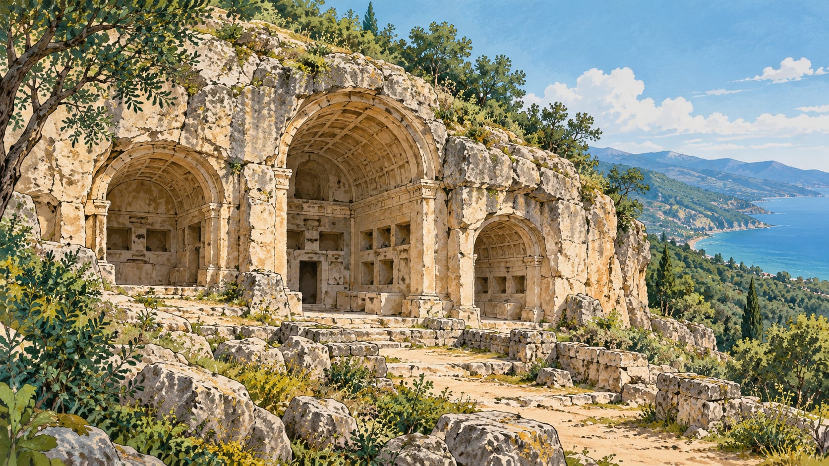 Kardeşler Village Rock Tomb çizimi, Ordu