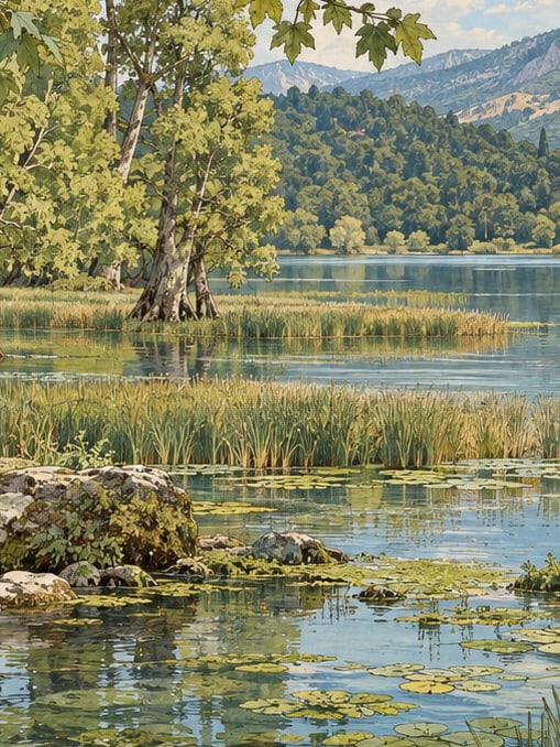 Ilustración: Área de Conservación de la Naturaleza del bosque de liquidámbar de la aldea de Kargı, Burdur