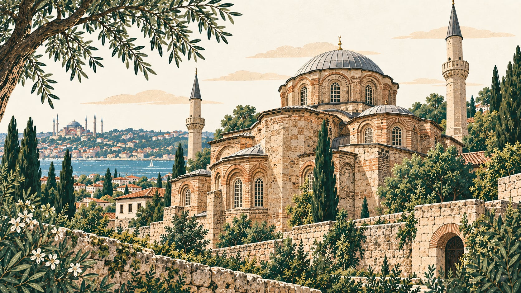Kariye Camii çizimi, İstanbul