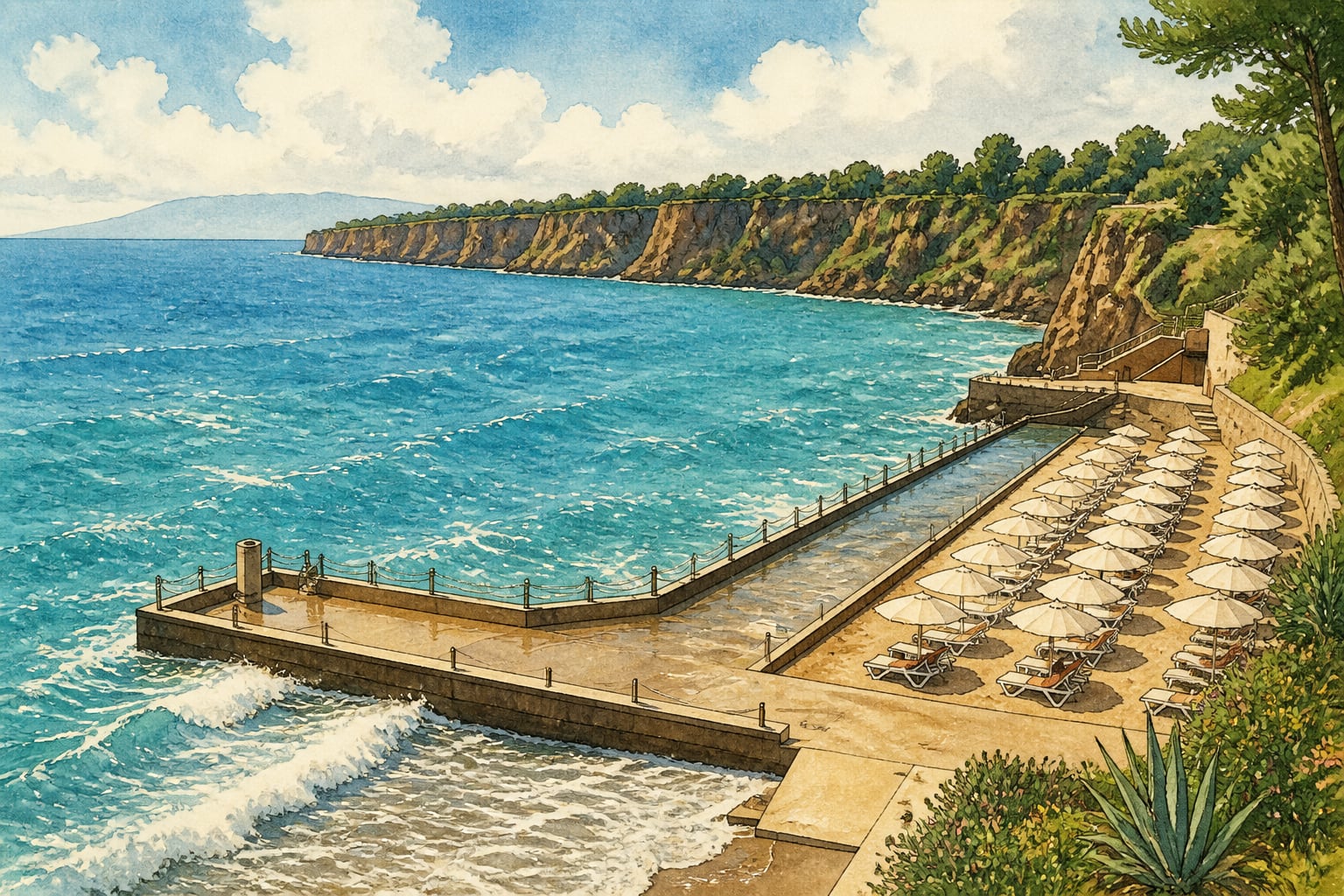 Karpuz Kaldıran Beach çizimi, Antalya