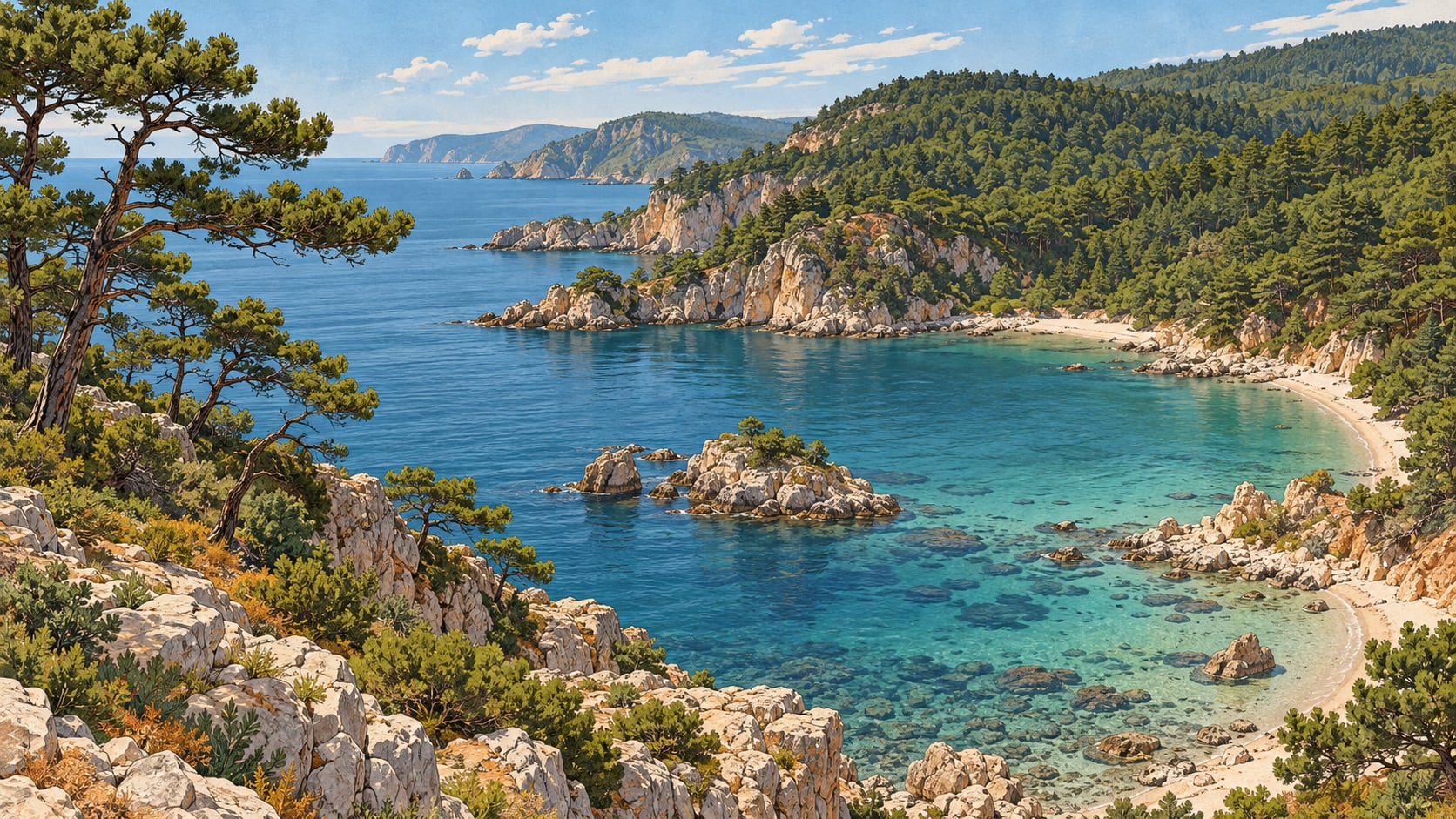 Kasatura Gulf Nature Conservation Area çizimi, Kırklareli