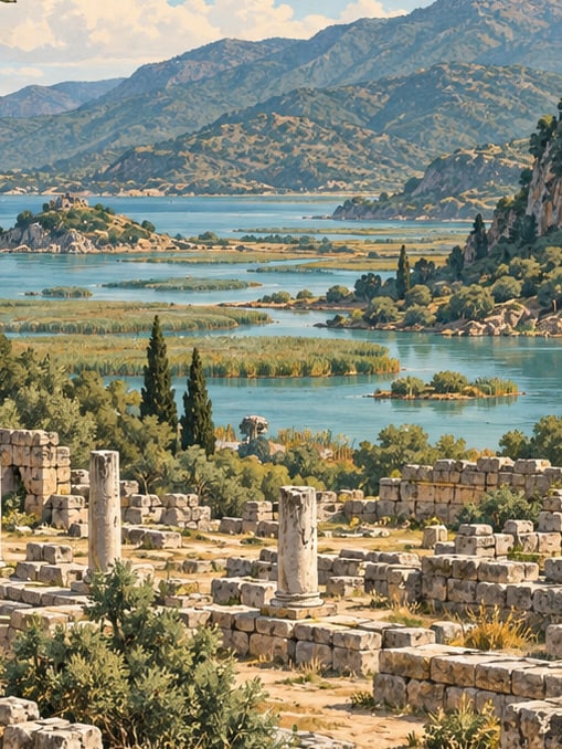 Ilustración: Yacimiento arqueológico de Kaunos, Muğla