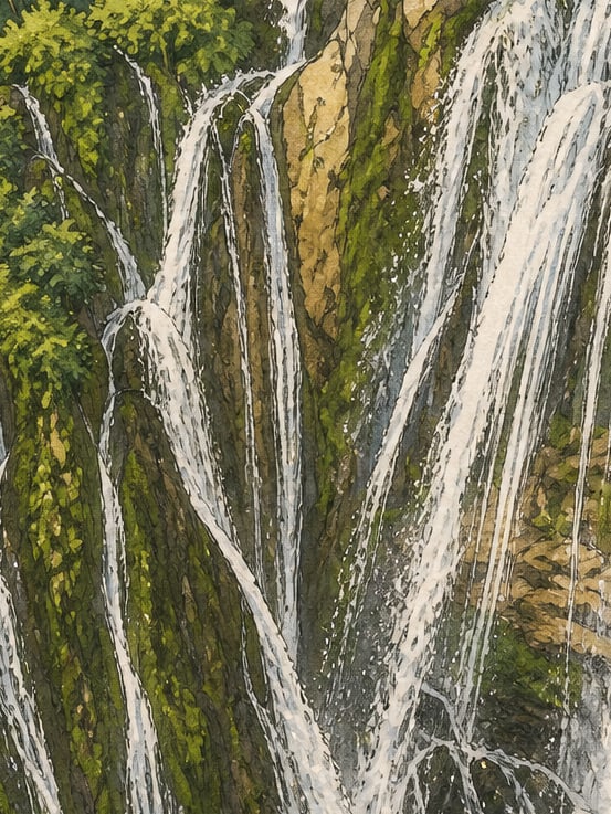 Ilustración: Cascada de Kaval, Hakkari
