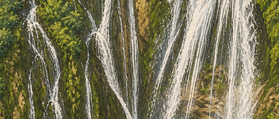 Kaval Waterfall çizimi, Hakkari