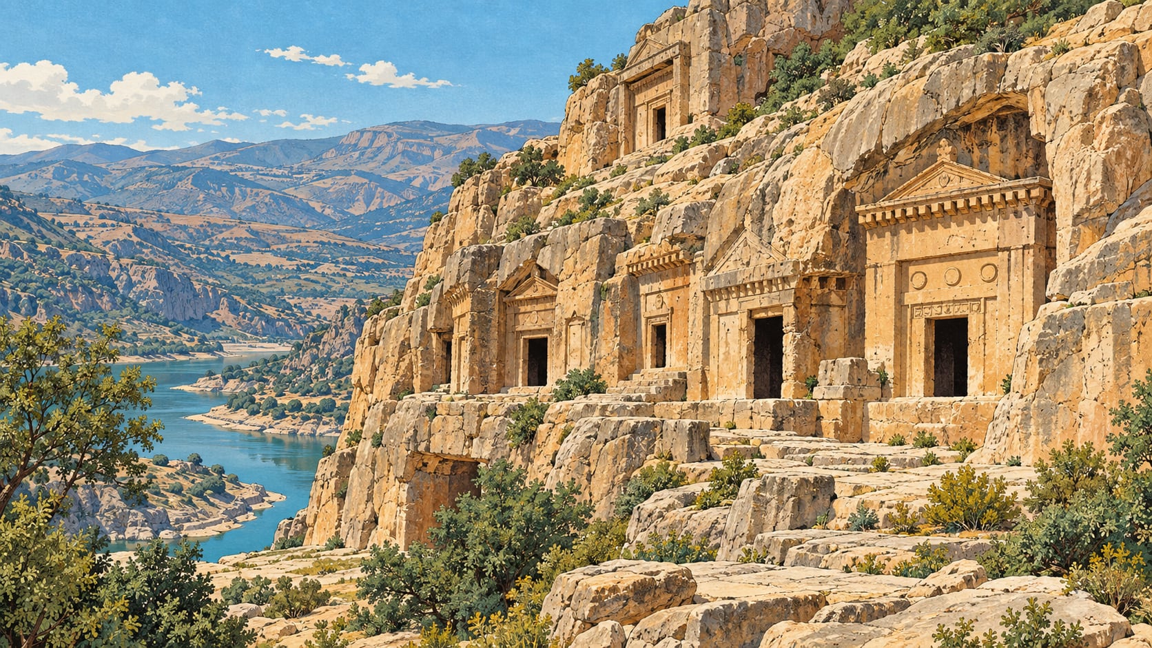 Rock Tombs çizimi, Adıyaman