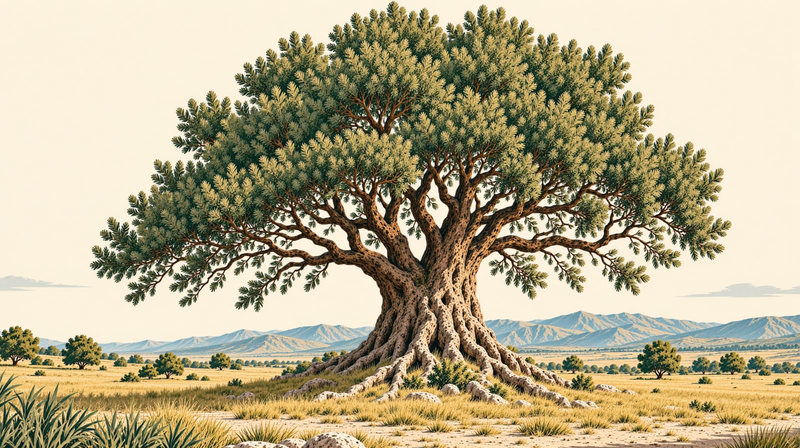 Kayadibi Posuk Tree Natural Monument çizimi, Düzce