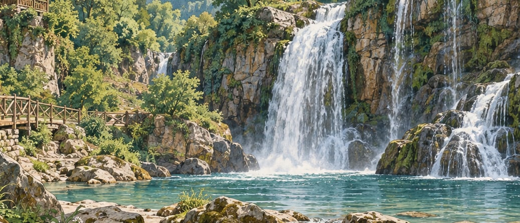 Kayalıdere Waterfalls Nature Park çizimi, Zonguldak