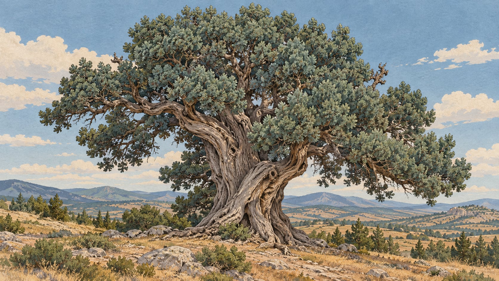 Kayı Juniper Natural Monument çizimi, Eskişehir