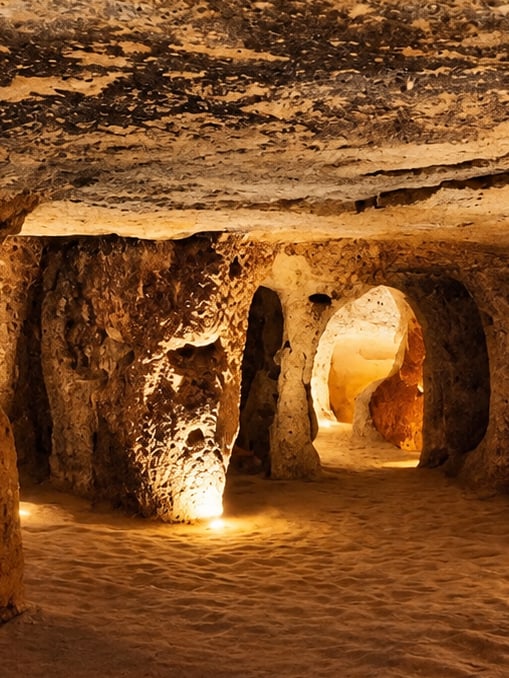 Kaymaklı Underground City çizimi, Nevşehir