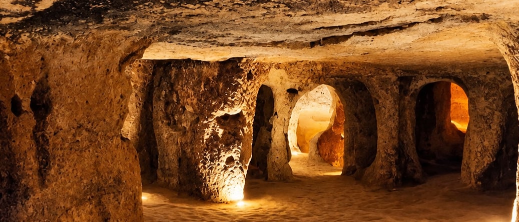 Kaymaklı Underground City çizimi, Nevşehir