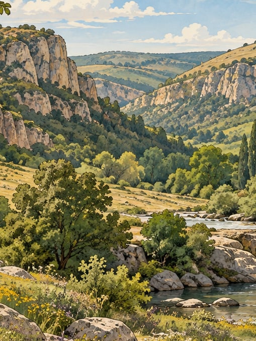 Zeichnung: Naturpark Schmetterlingstal, Ankara