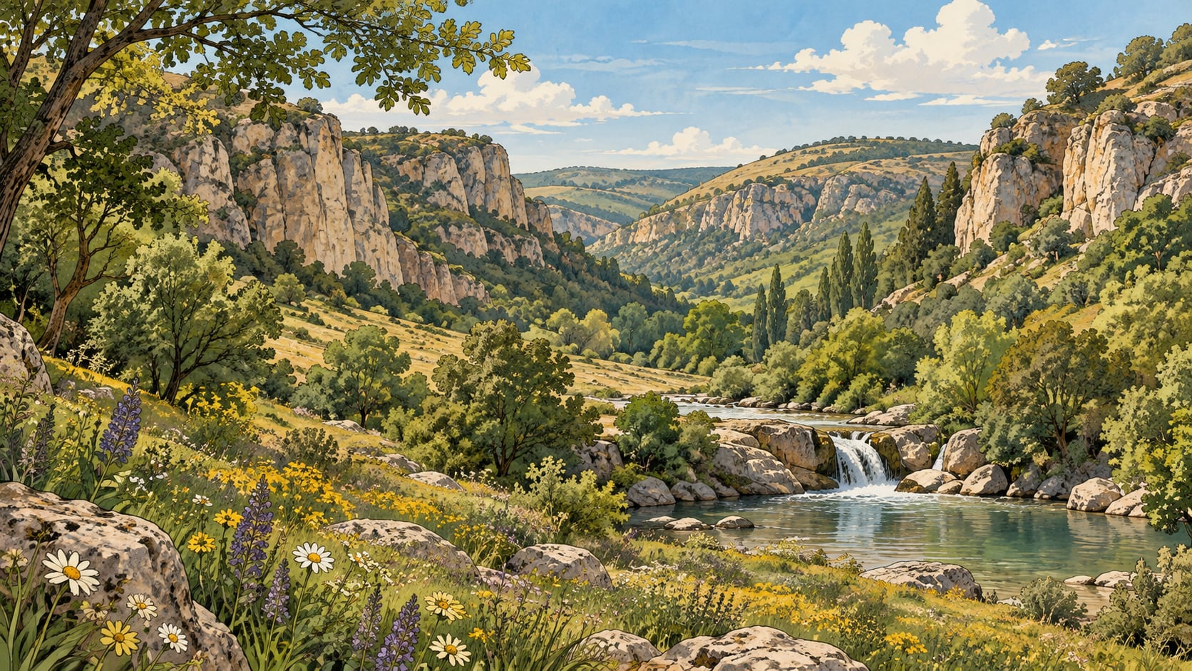 Zeichnung: Naturpark Schmetterlingstal, Ankara