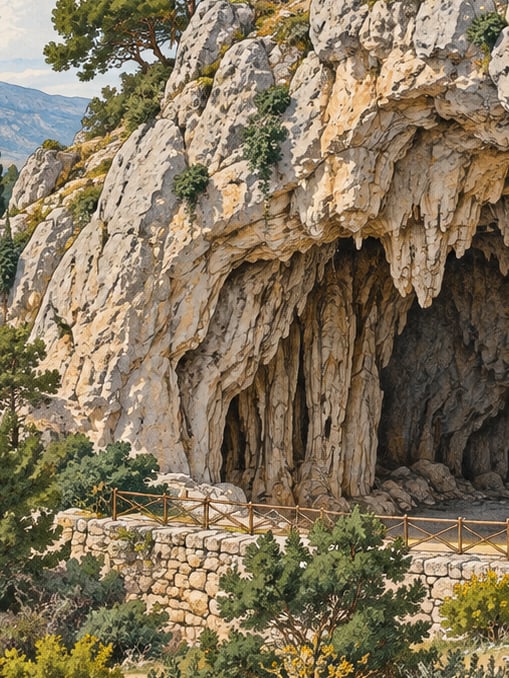 Zeichnung: Keloğlan-Höhle, Denizli