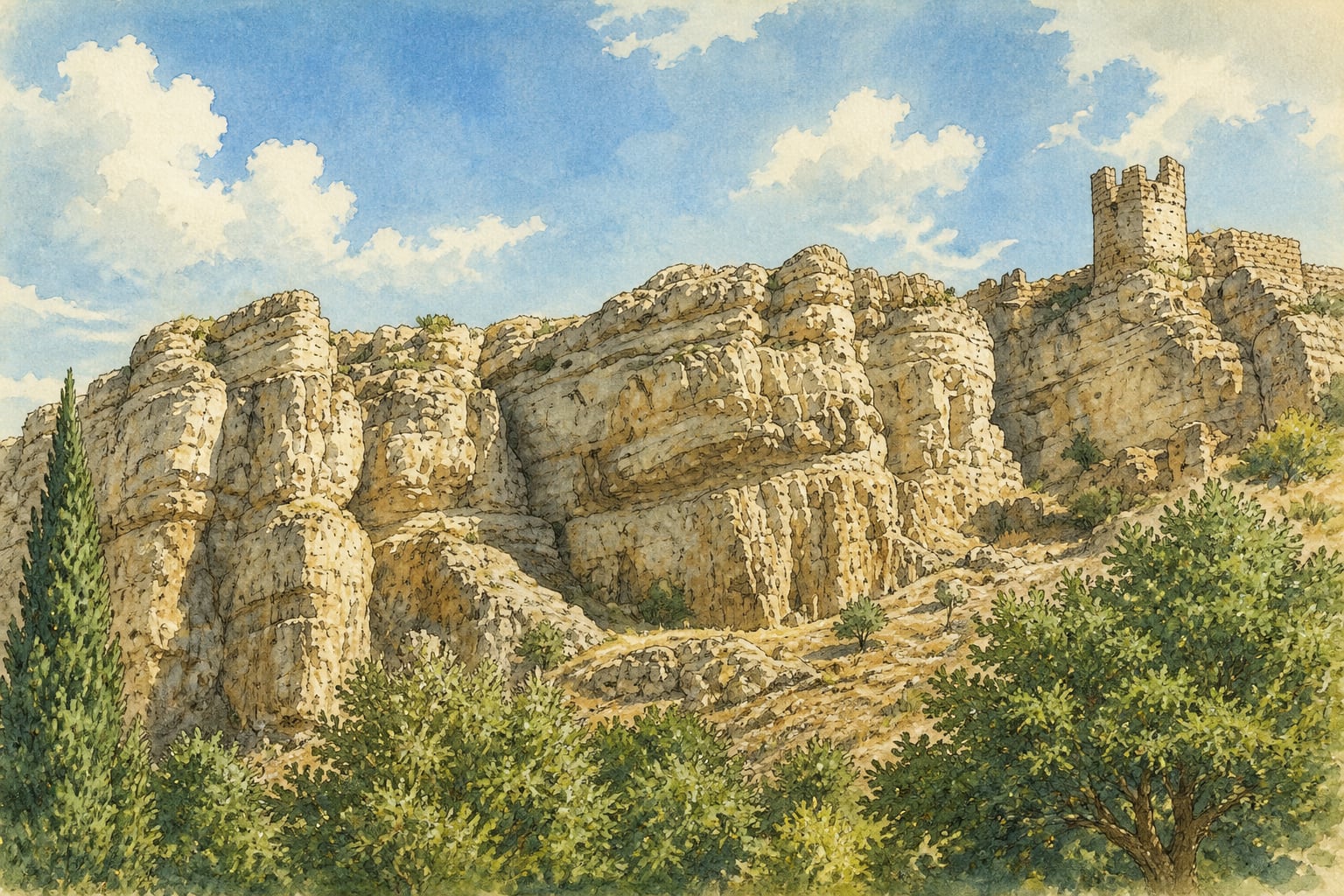 Kemah Castle çizimi, Erzincan